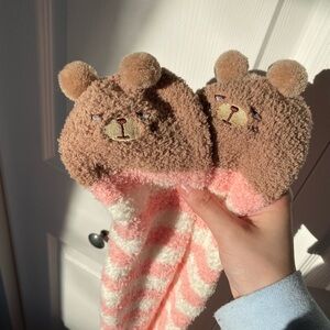 Fuzzy Comfy Bear Socks